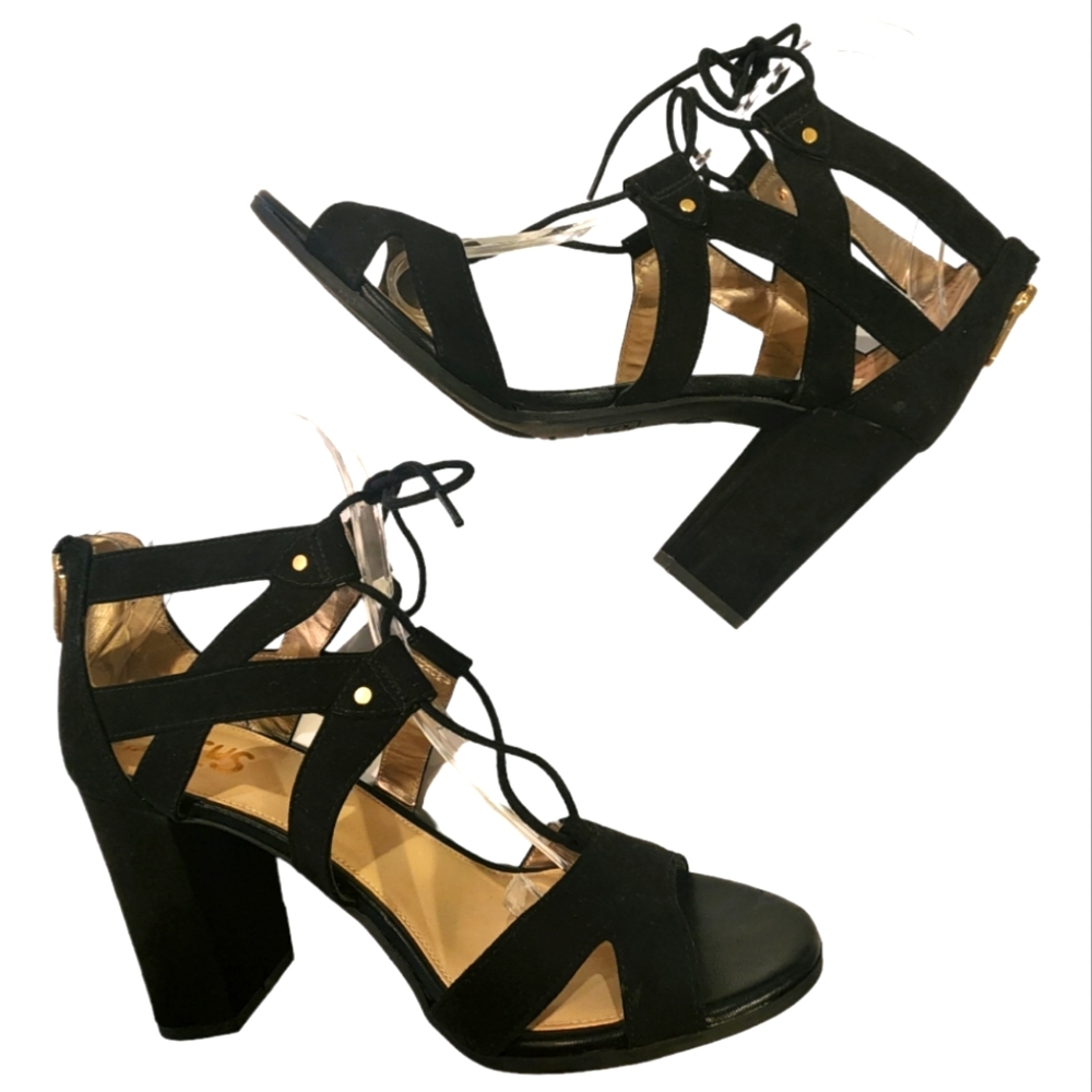 Circus by Sam Edelman " Emilia" black faux suede Lace-up sandals SIZE 8.5M